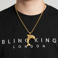 New Gold-Filled Dolphin Pendant with Stones on 24-Inch Belcher Chain