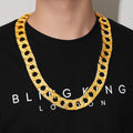 26mm Gold Lizard Ornate Chaps Cuban Curb Chain – 30 Inches, 398g
