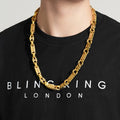 11mm Gold Stars and Bars Chain - 26 Inches
