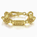 New 11mm Gold Filled Stars and Bars Bracelet Albert Clasp 8 Inch