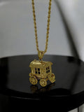 New Gold Filled Bonded Gypsy Wagon Caravan Pendant 22 Inch 3mm Rope Chain