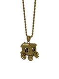 New Gold Filled Bonded Gypsy Wagon Caravan Pendant 22 Inch 3mm Rope Chain