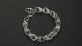 12mm Silver Tulip Link Bracelet with Albert Clasp 8/9 Inch New