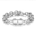 New 8mm Silver Double Boxing Glove Belcher Bracelet – 8 Inches