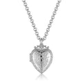 New Silver Filled & Bonded Heart Locket with Birds and Flowers