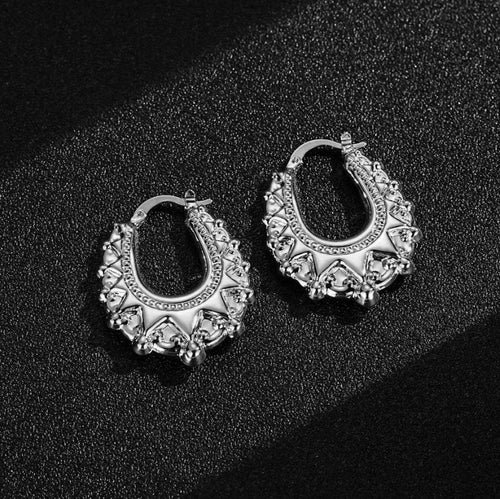 New 25mm Silver Oval Gypsy Creole Lightweight Earrings