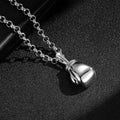 Silver Large Boxing Glove Pendant Necklace 24 Inches 7mm Belcher Chain 77g Statement Jewellery