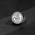 Waterproof Silver St George Sovereign Adjustable Ring with Stones
