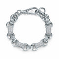 New 13mm Silver-Filled Gypsy Belcher Bracelet with Albert Clasp - 8 Inch