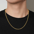 New 4mm Gold Diamond Cut Pattern Belcher Chain – 24 Inch