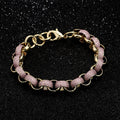 12mm Gold Alternate Pattern Belcher Bracelet with Stones