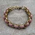 12mm Gold Alternate Pattern Belcher Bracelet with Stones