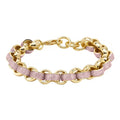 12mm Gold Alternate Pattern Belcher Bracelet with Stones