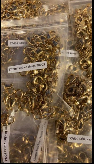 50pcs 12mm Belcher Accessory Clasps O-Rings - Design for gc24