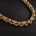 Luxury Gold 10mm Gypsy Link Belcher Chain with Albert Clasp - 24 Inches