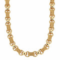 Luxury Gold 10mm Gypsy Link Belcher Chain with Albert Clasp - 24 Inches