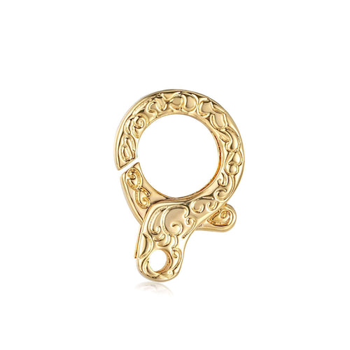 Gold Regular Ornate Patterned Lobster Clasp - Clasp Only