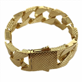 New 22mm Gold Snake Patterned Chaps Cuban Bracelet 8 Inch