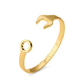 Gold Spanner Wrench Bangle Bracelet