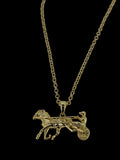 Gold Filled Bonded Gypsy Horse & Cart Pendant 22 Inch 4mm Belcher Chain