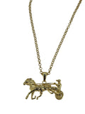 Gold Filled Bonded Gypsy Horse & Cart Pendant 22 Inch 4mm Belcher Chain