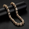 13mm Gold Gypsy Link Belcher Chain Albert Clasp 24 Inch