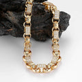 13mm Gold Gypsy Link Belcher Chain Albert Clasp 24 Inch