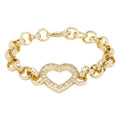 Kids 8mm Gold Open Heart Belcher Bracelet with Stones – 6–6.5 Inch, 17g