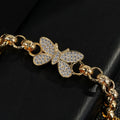 6 inch Butterfly Belcher Bracelet With Crystals