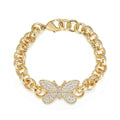 8 inch Butterfly Belcher Bracelet With Crystals
