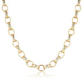 Gold 10mm Hammered Oval Belcher Necklace – 22-Inch