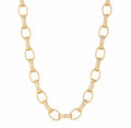 Gold 10mm Hammered Oval Belcher Necklace – 22-Inch