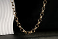Gold 10mm Hammered Oval Belcher Necklace – 22-Inch