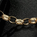 10mm Gold-Filled Hammered Oval Belcher Bracelet - Adjustable 8 Inch