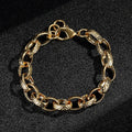 10mm Gold-Filled Hammered Oval Belcher Bracelet - Adjustable 8 Inch