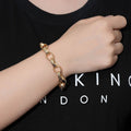 10mm Gold-Filled Hammered Oval Belcher Bracelet - Adjustable 8 Inch