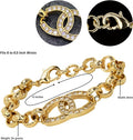 6 inch Horseshoe Belcher Bracelet With Stone Crystals