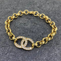 6 inch Horseshoe Belcher Bracelet With Stone Crystals