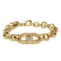 6 inch Horseshoe Belcher Bracelet With Stone Crystals