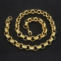 15mm Gold Ornate Filigree Belcher Chain – 24 Inches, 210g, Tarnish Resistant