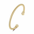 Gold Pattern Torque Bangle Bracelet Adjustable