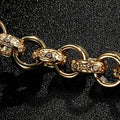 12mm Gold Crystal Pattern Belcher Bracelet Big Links