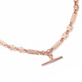 Luxury Rose Gold Stars and Bars T-Bar Bracelet and Chain Set