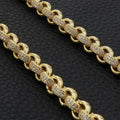 8mm Gold Filled Bonded Belcher Chain With CZ Stones 18 Inch