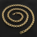 8mm Gold Filled Bonded Belcher Chain With CZ Stones 18 Inch