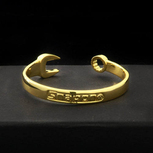 Gold Spanner Wrench Bangle Bracelet