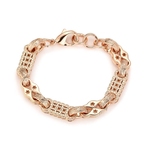 Rose Gold 3D Stars and Bars Bracelet