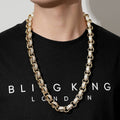 20mm Gold XXL Heavy Belcher Chain with Stones and Albert Clasp