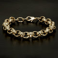 12mm Diamond Cut Pattern Belcher Bracelet fits 8-8.5inch wrist