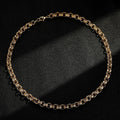 12mm Gold Belcher Chain Crystal Flower Pattern